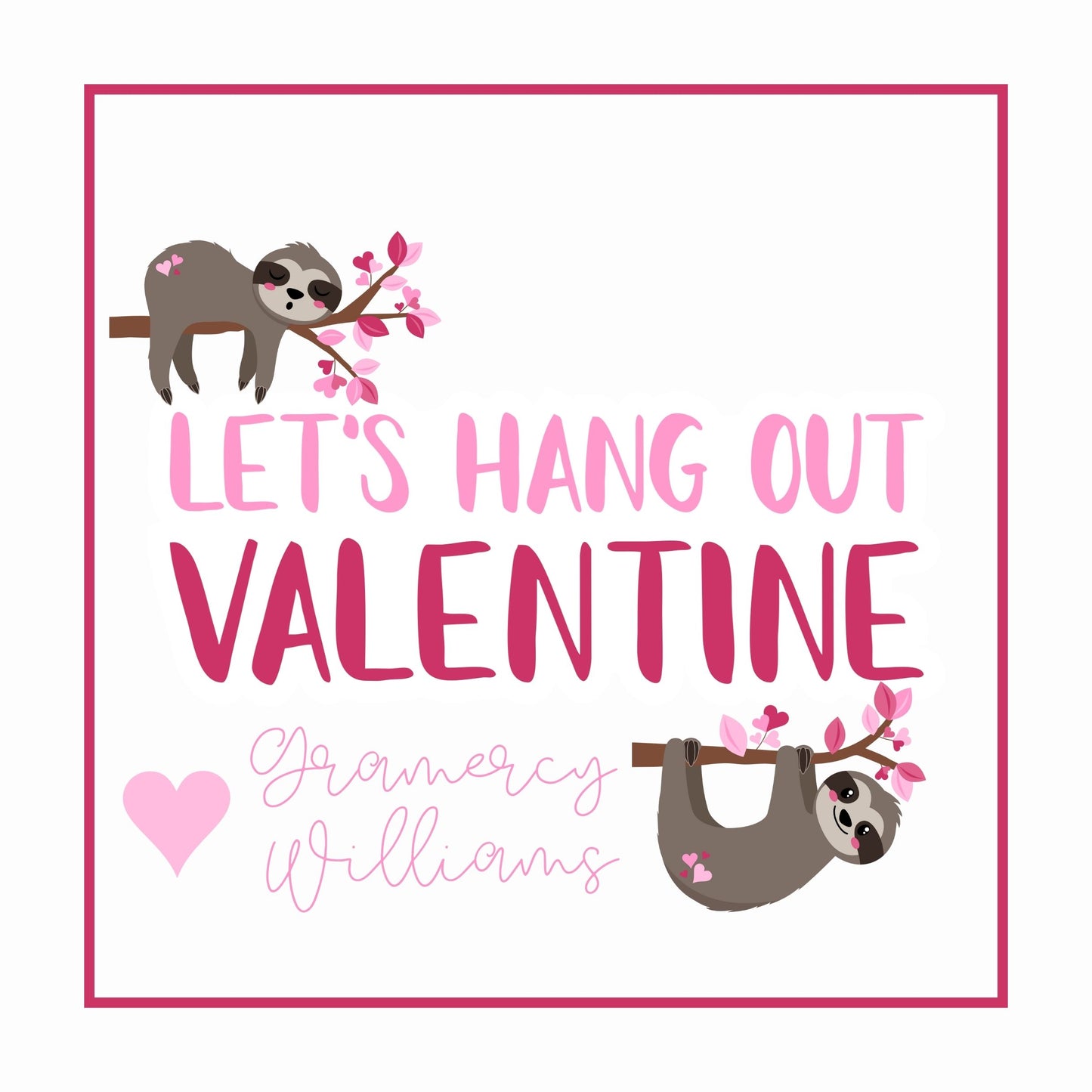 Sloth Valentine's Card