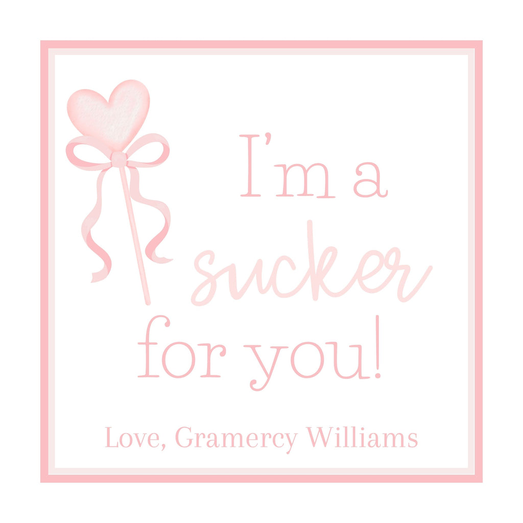 Girl's Sucker Valentine's Card
