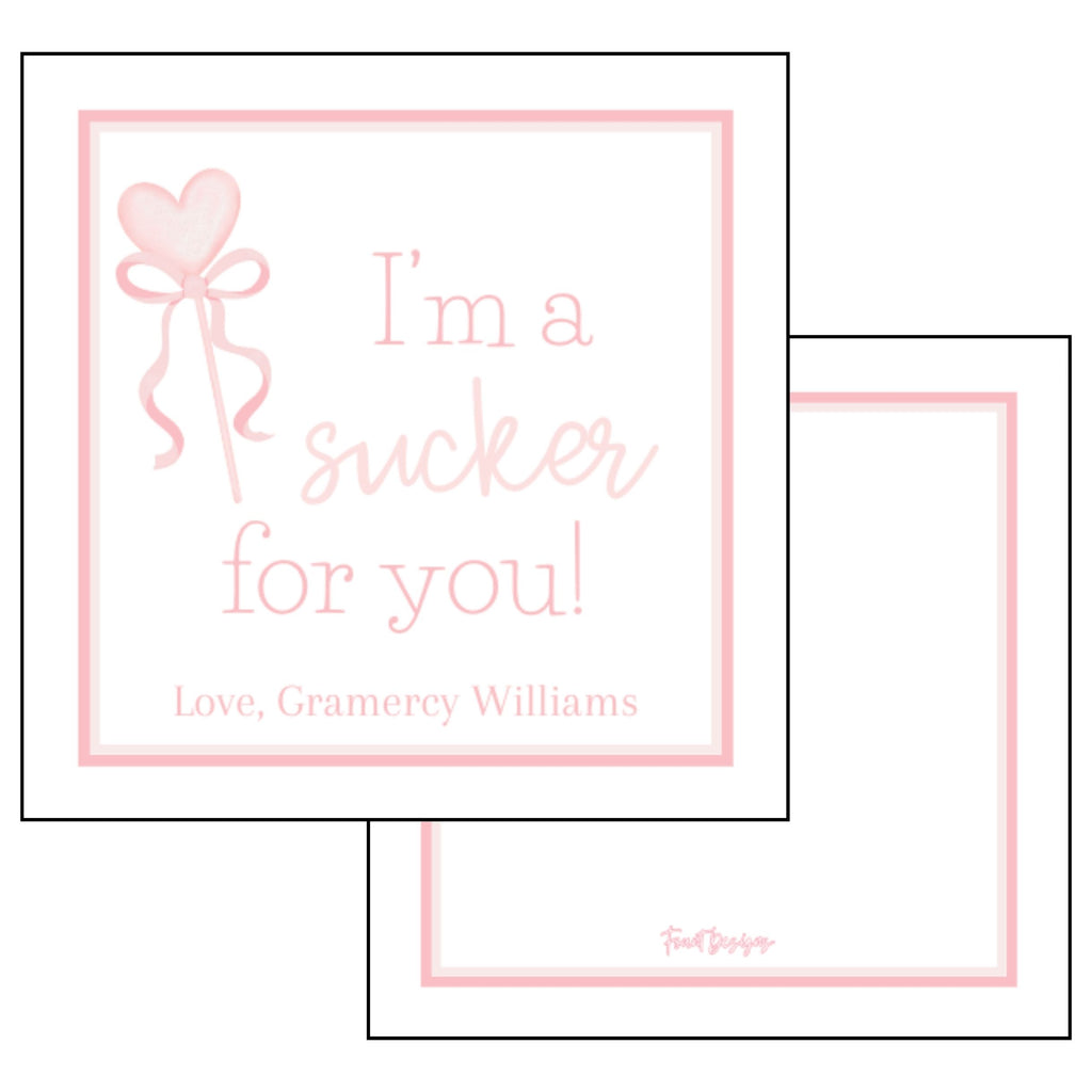 Girl's Sucker Valentine's Card