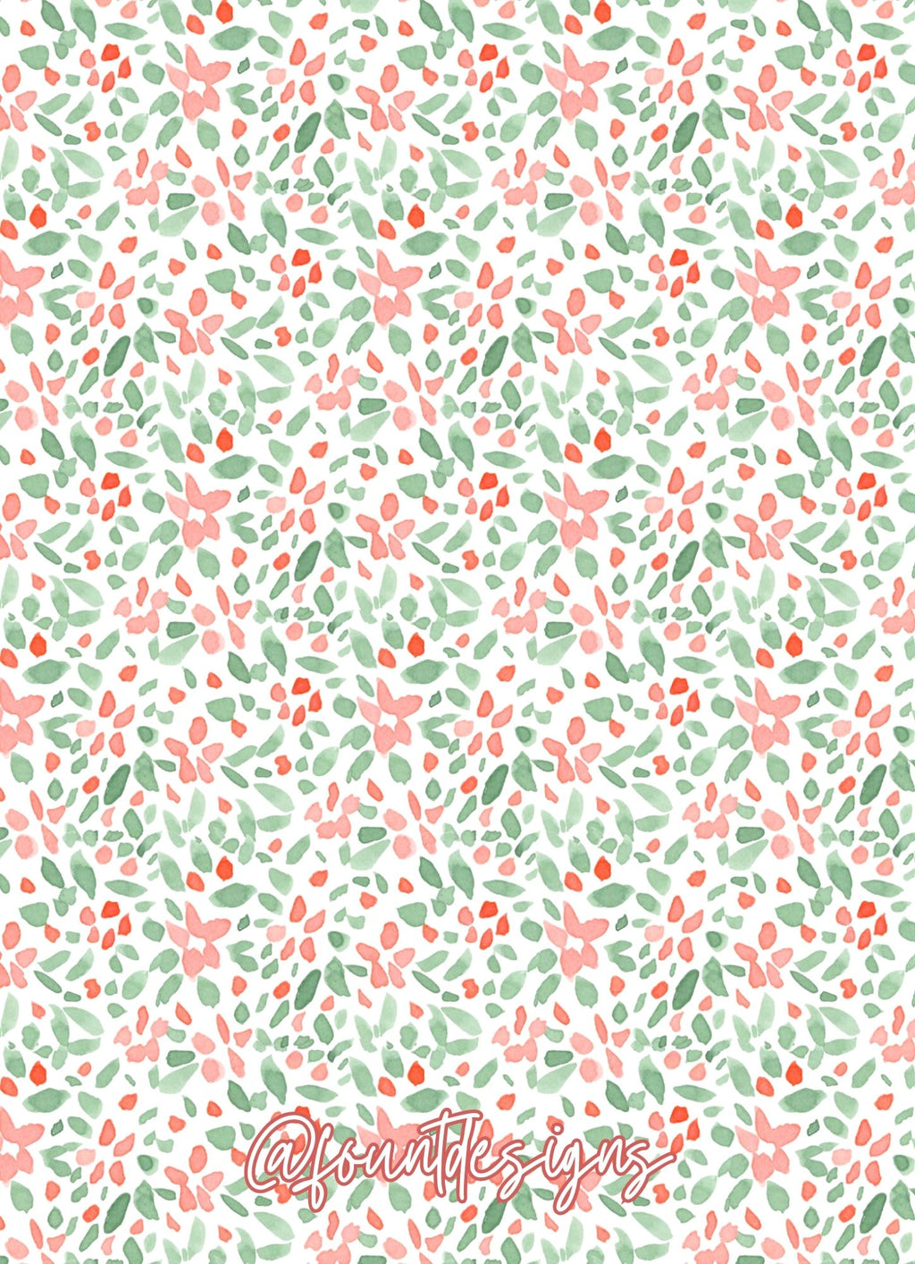 Coral Floral Holiday Card