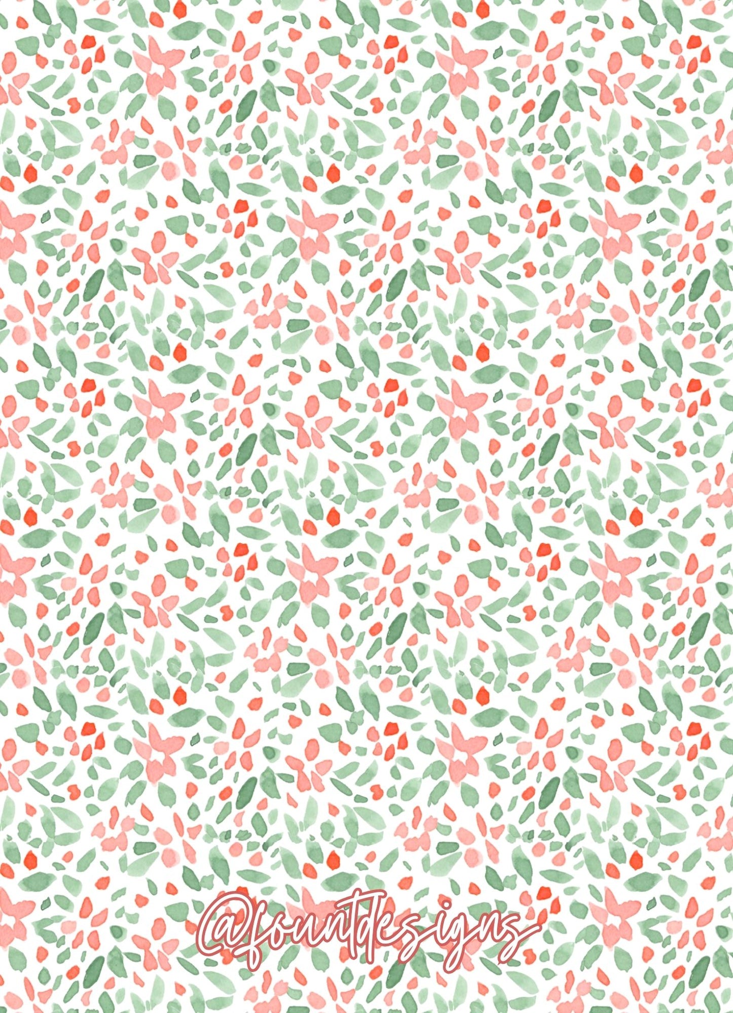 Coral Floral Holiday Card