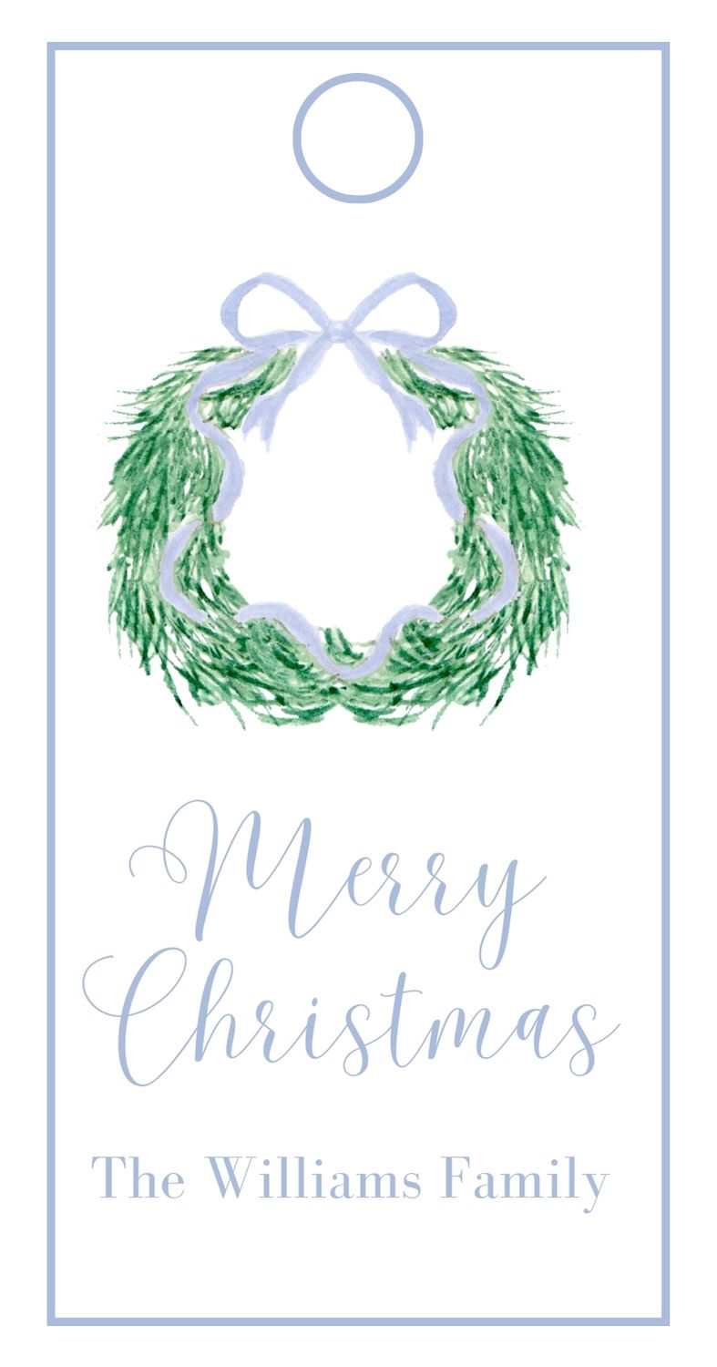 Cypress Wreath Rectangle Gift Tag