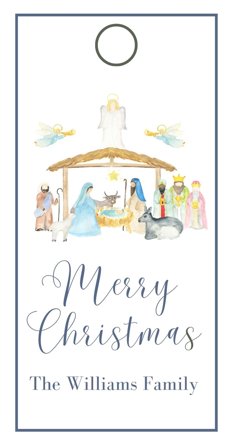 Nativity Rectangle Gift Tag