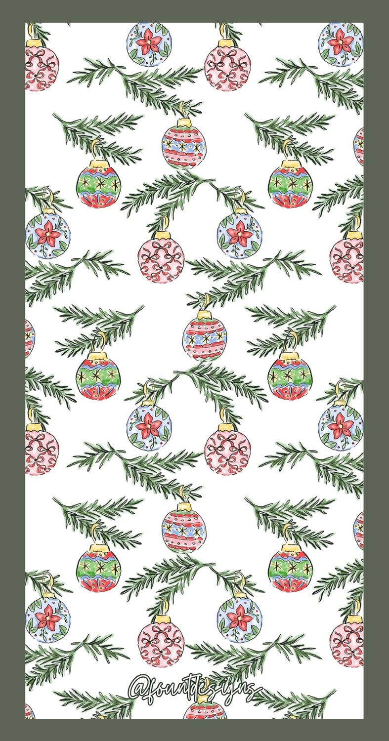 Christmas Ornament Rectangle Gift Tag