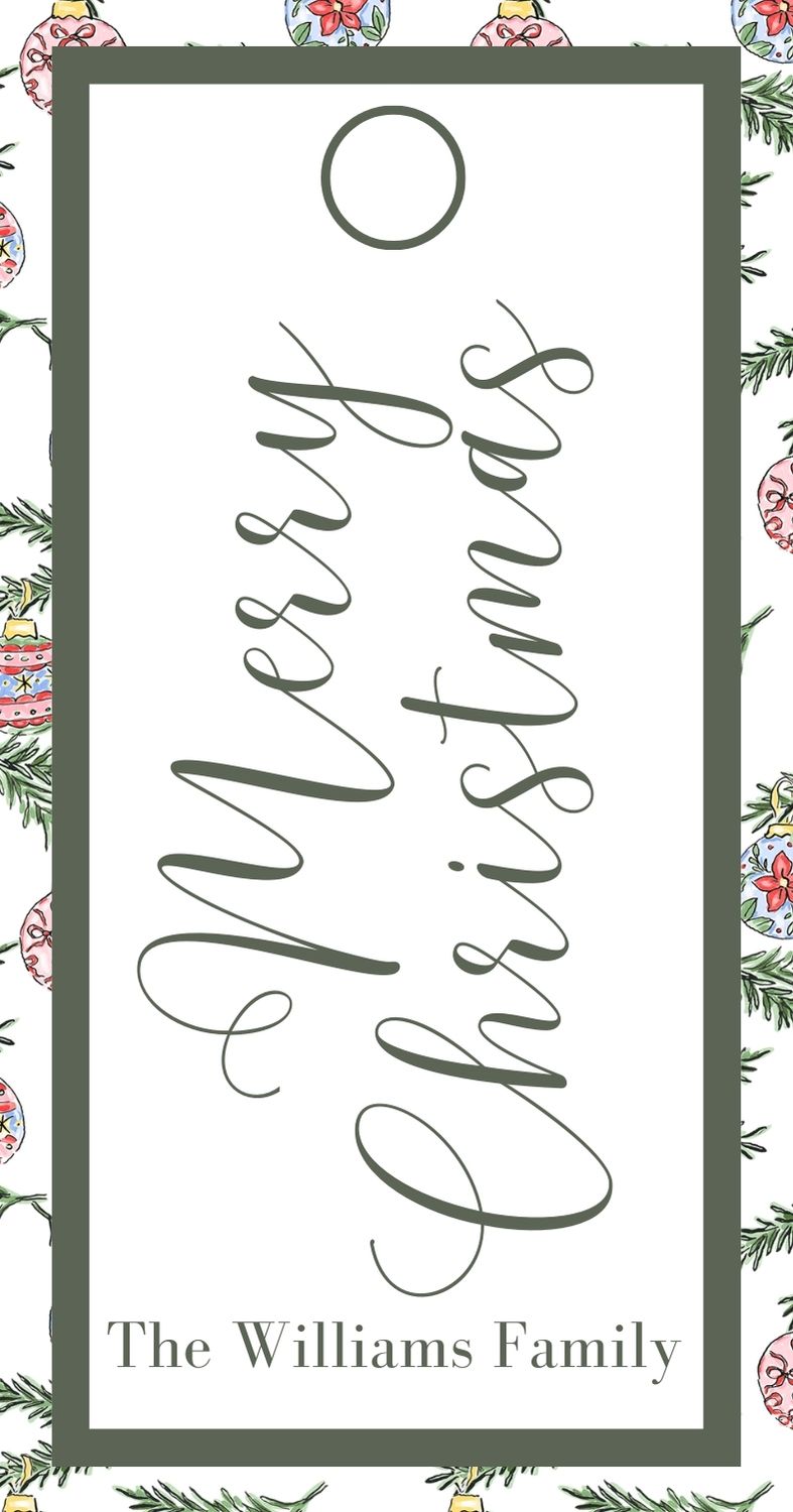 Christmas Ornament Rectangle Gift Tag