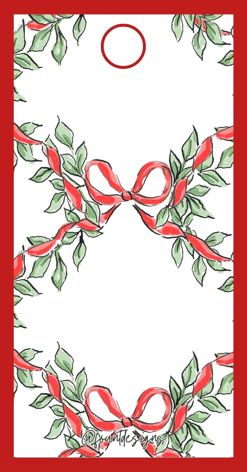 Script Christmas Garland Rectangle Gift Tag